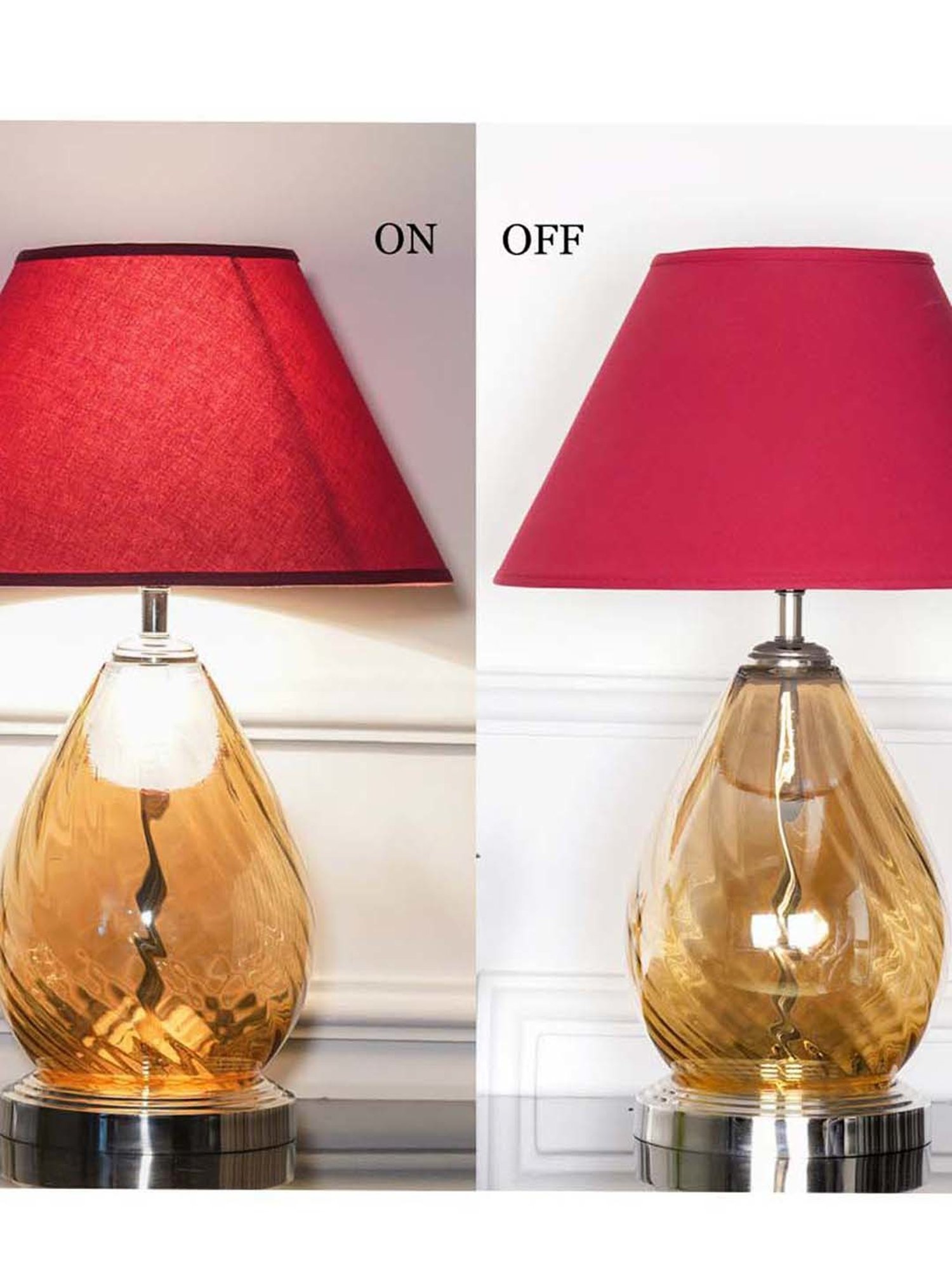 DecorativeRay Red PVC Study Table Lamp - Set of 1