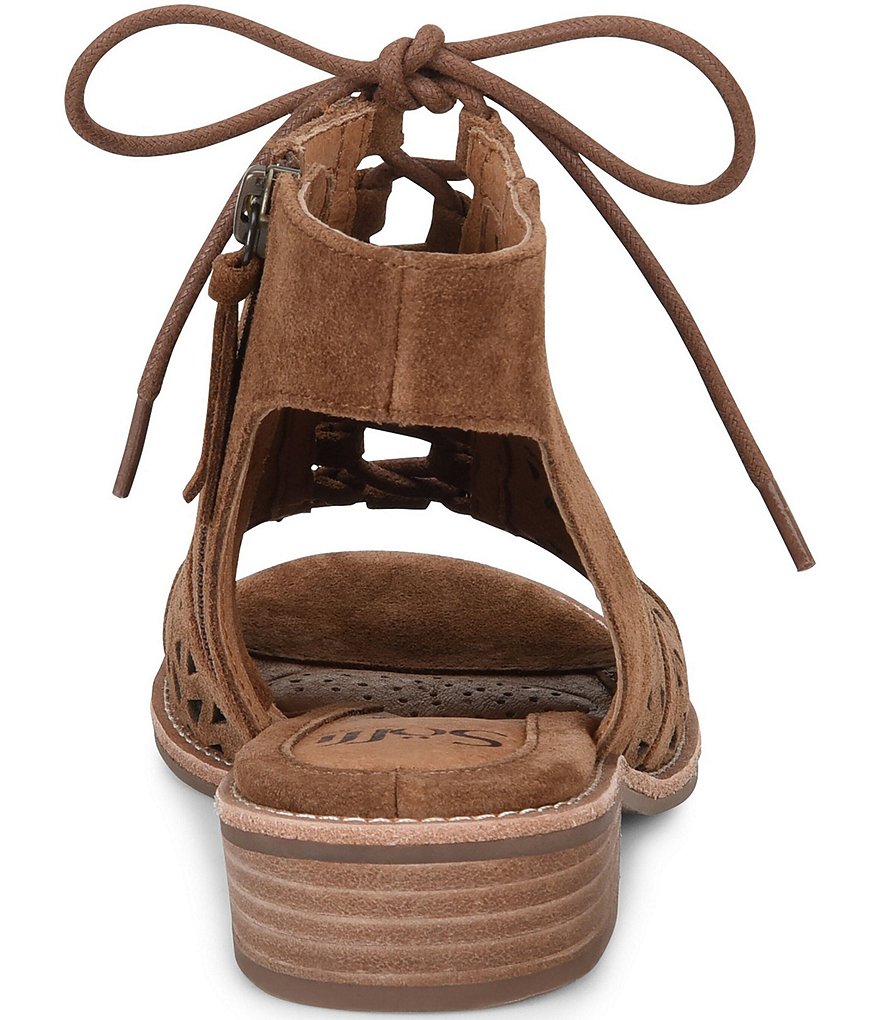 Sofft Nora Geometric Perforated Suede Ghillie Sandals