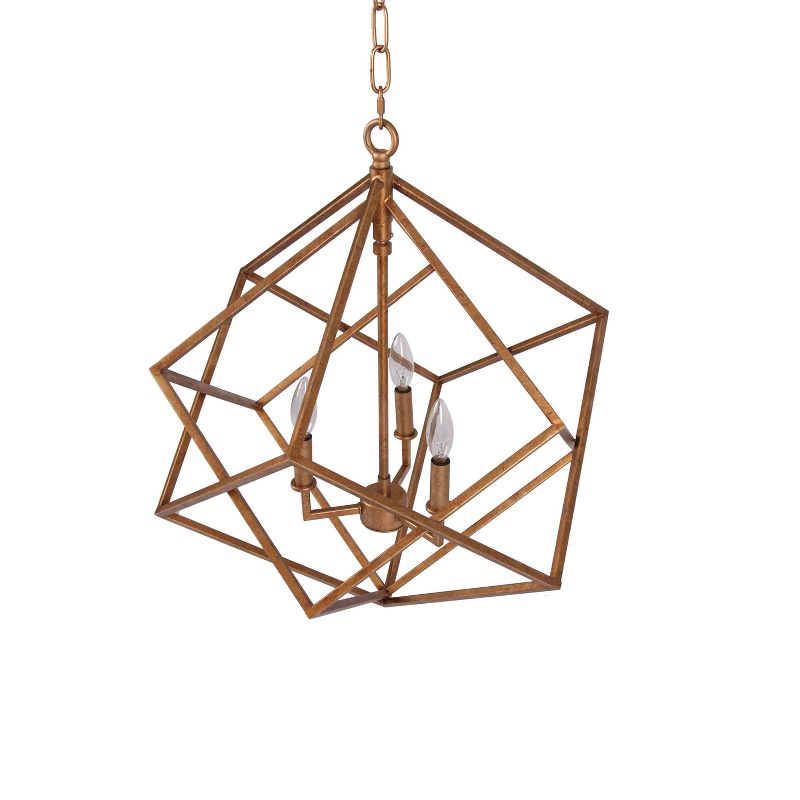 Vista Geometric Chandelier Ceiling Light Antique Gold - Thy-Hom