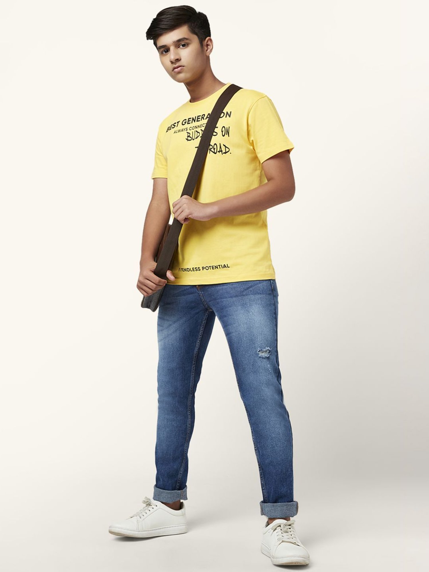 Coolsters by Pantaloons Boys Yellow Cotton Printed T-Shirt