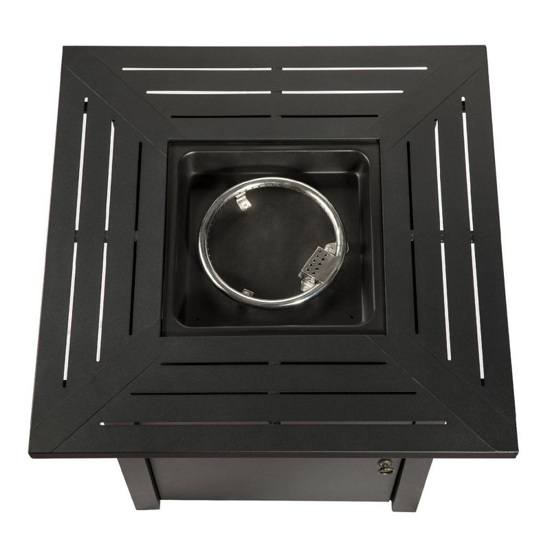 30" Square Steel Propane Gas Fire Pit - Peaktop