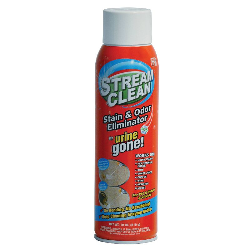 As Seen On TV Stream Clean Stain & Odor Eliminator by Urine Gone! Aerosol Spray - 18oz