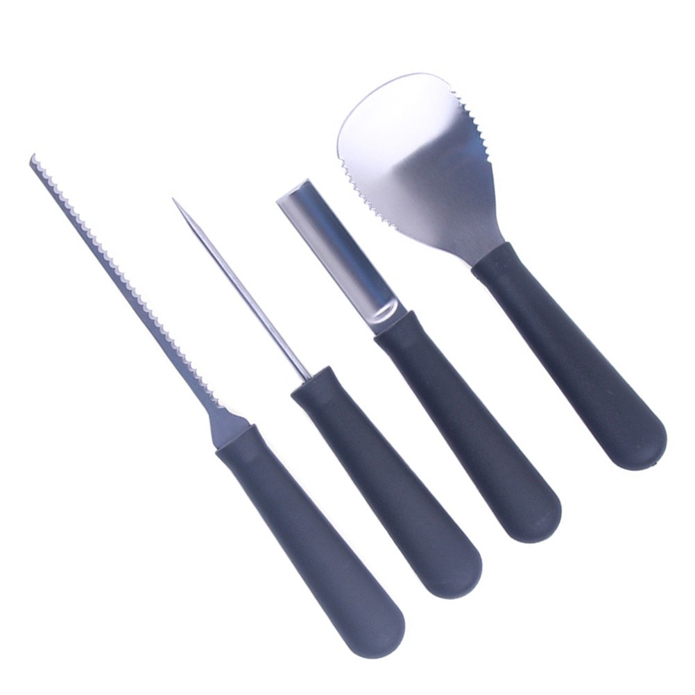 4pcs Portable Pumpkin Carving Chiseling Tool Kit Jack-o-lanterns Decoration Kitchen Cutting Carving Tools
