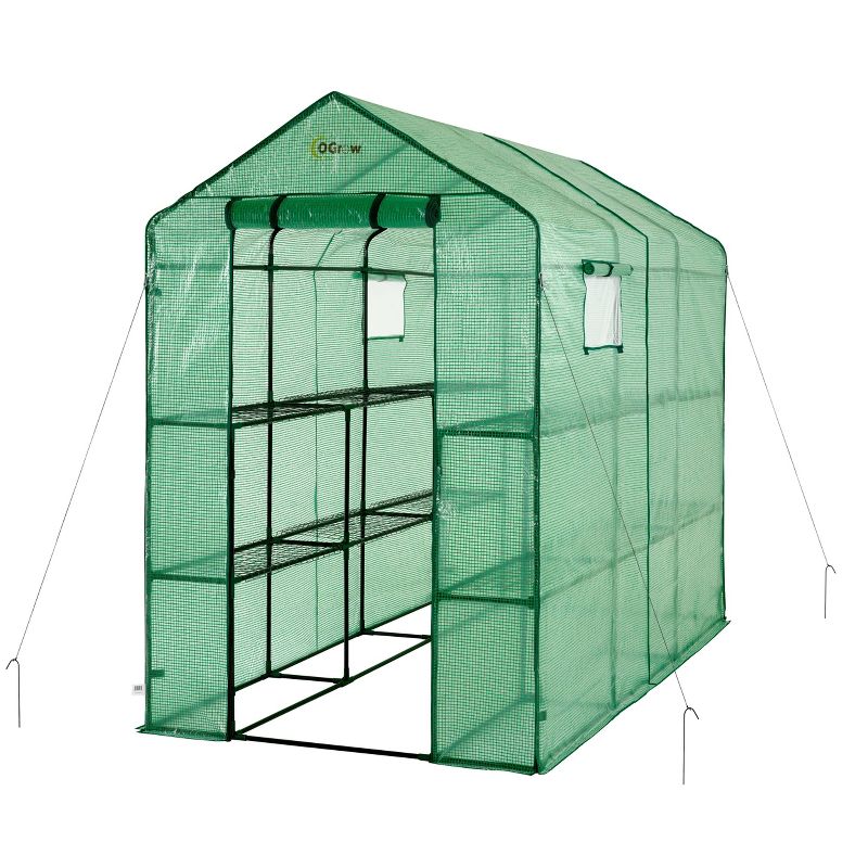 OGrow Extra Large Heavy Duty 2-Tier 12 Shelf Portable Law and Garden Greenhouse