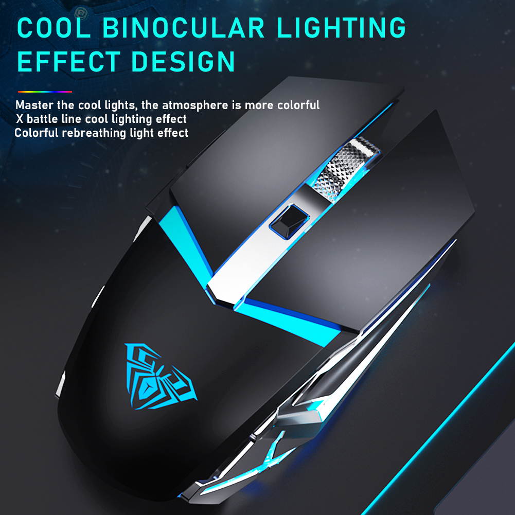 AULA SC400 Rechargeable 2.4G Wireless Gaming Mouse Cool Backlight and Greener charging design for laptop computer