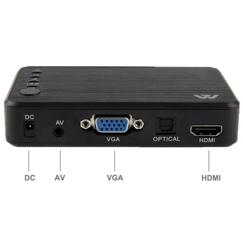 Mini Full HD 1080P Media Player, Support HDD / SD Card / USB Flash Disk / HDMI / VGA Output (MP023)