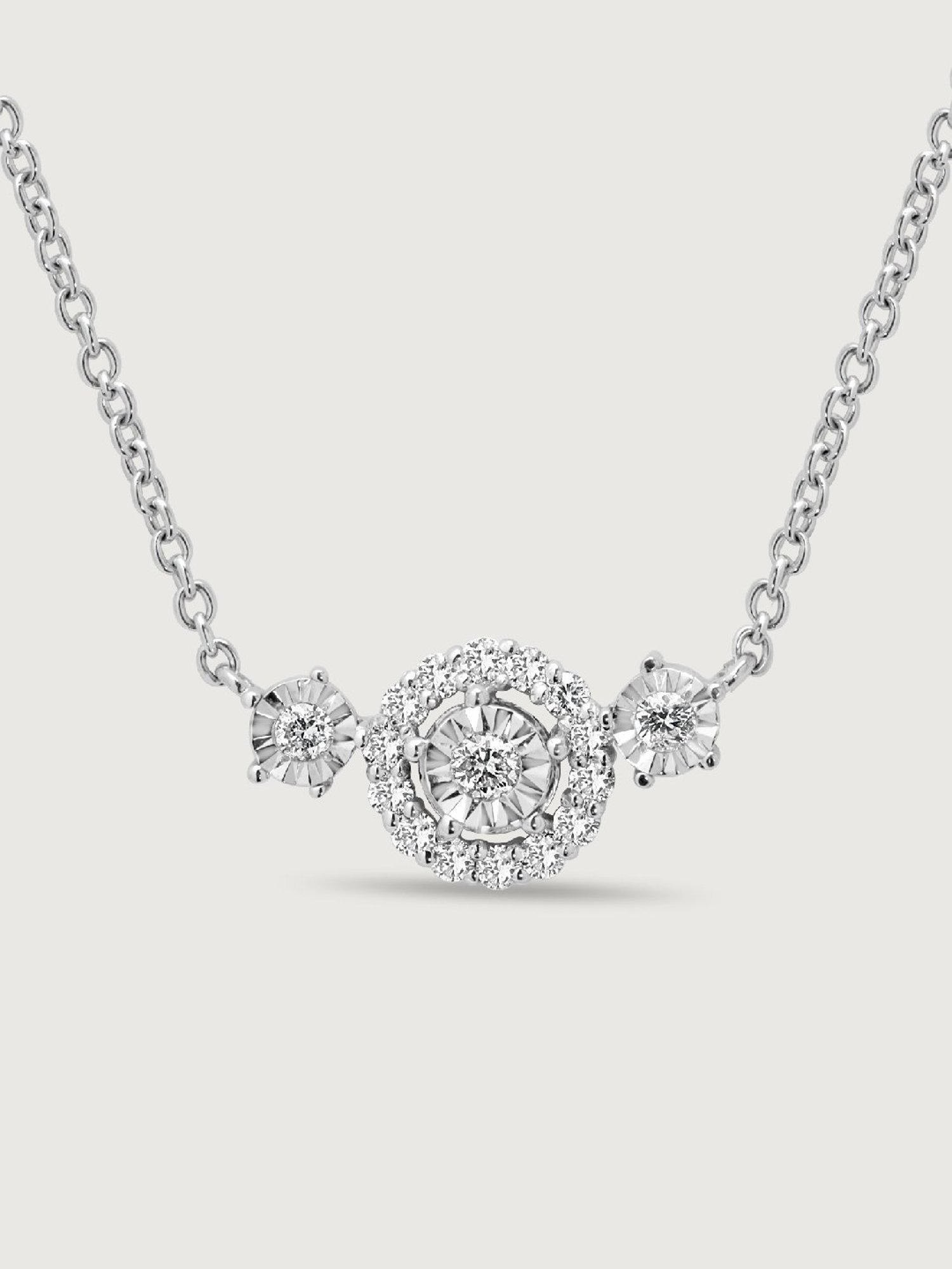 Mia by Tanishq Dual Radiance 18k Gold & Diamond Pendant with Chain