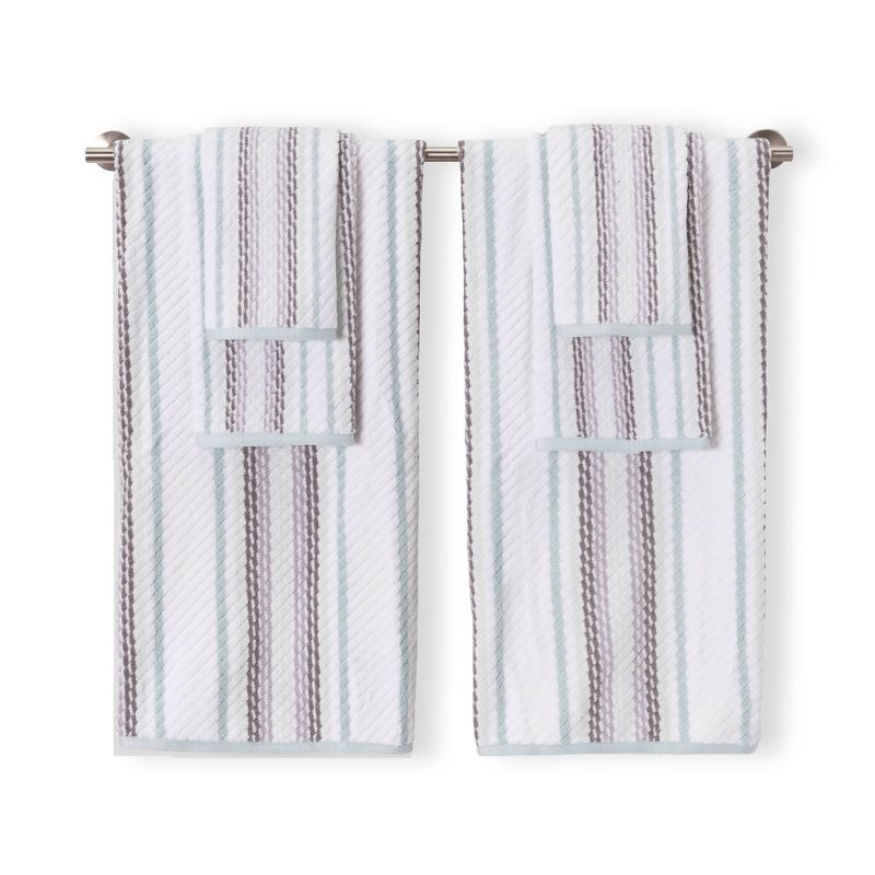 6pc Carlyle Bath Towel Set Pink/Blue - Caro Home