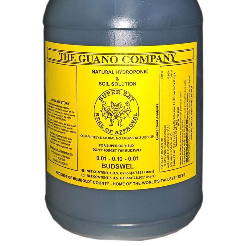 Hydrofarm GUBS128C Super Bat Budswel Organic Hydroponic Liquid Nutrient Solution for Strong Blooms in Garden Soil, Flowers and Plants, 1 Gallon
