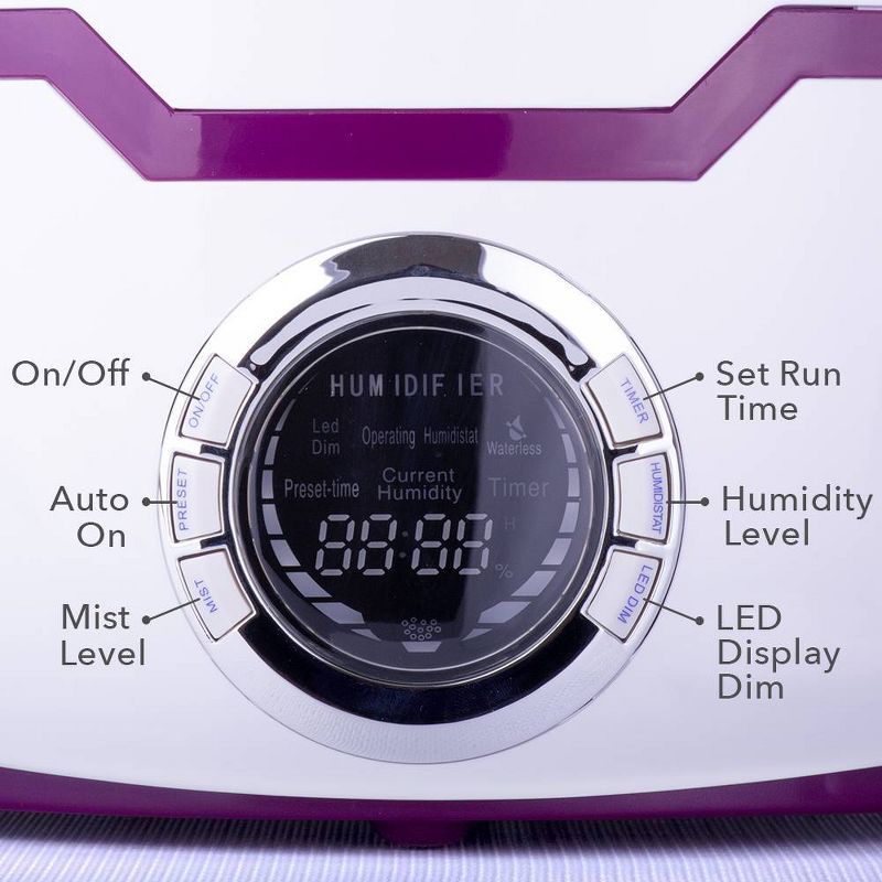 Air Innovations 1.37 Gal Ultrasonic Cool Mist Humidifier with Aroma Tray Purple