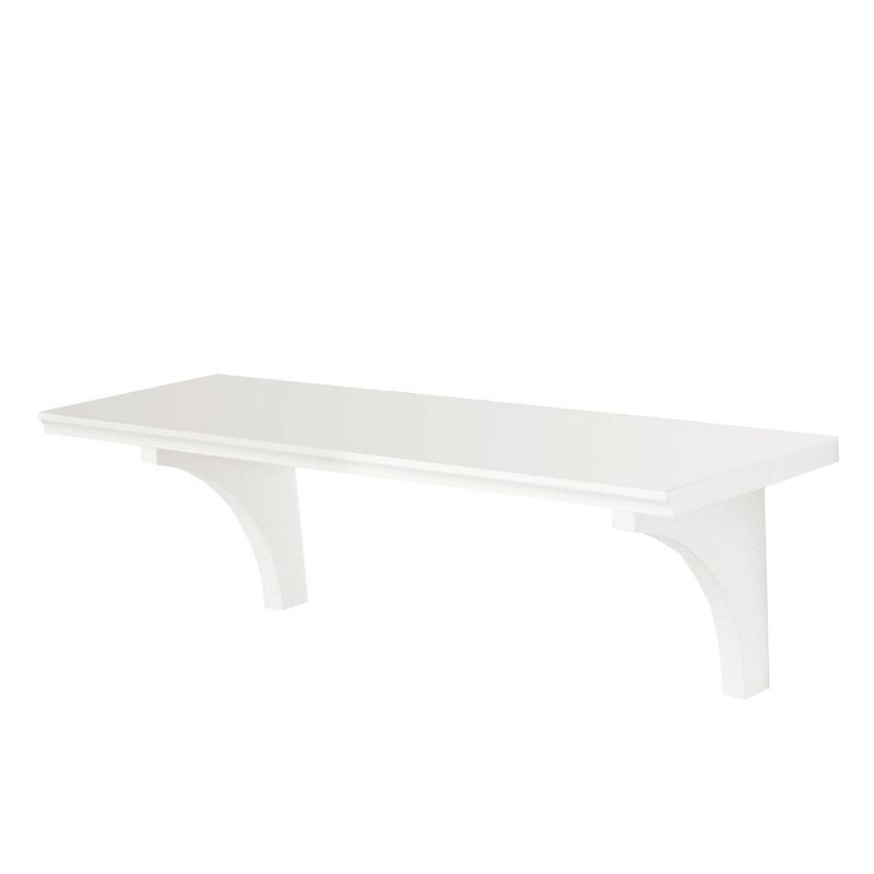 7.5" x 35" Mission Shelf with Bracket White - InPlace