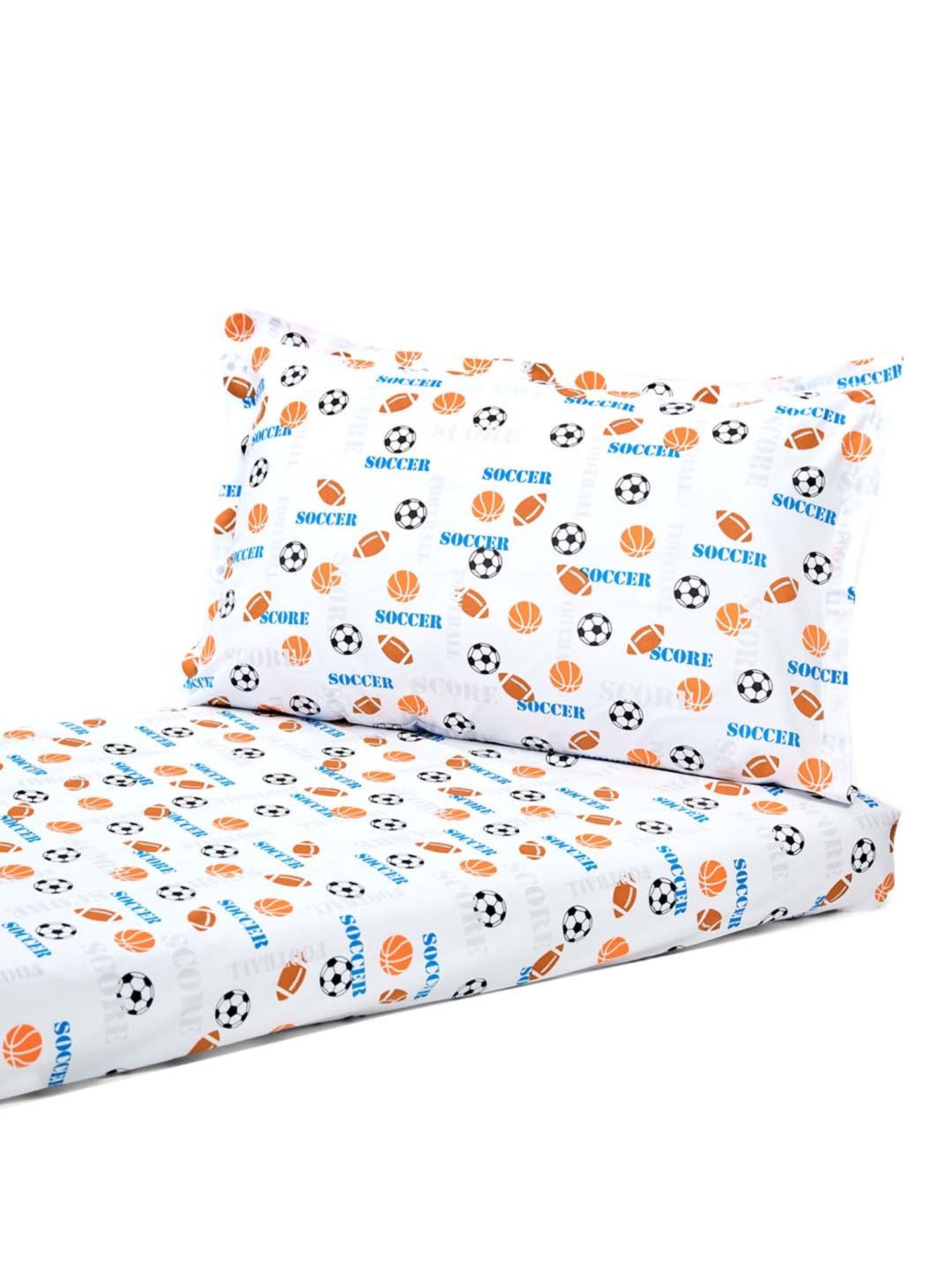 Nigh Nigh Soccer White Cotton 300 TC Kids Bed Linen Set
