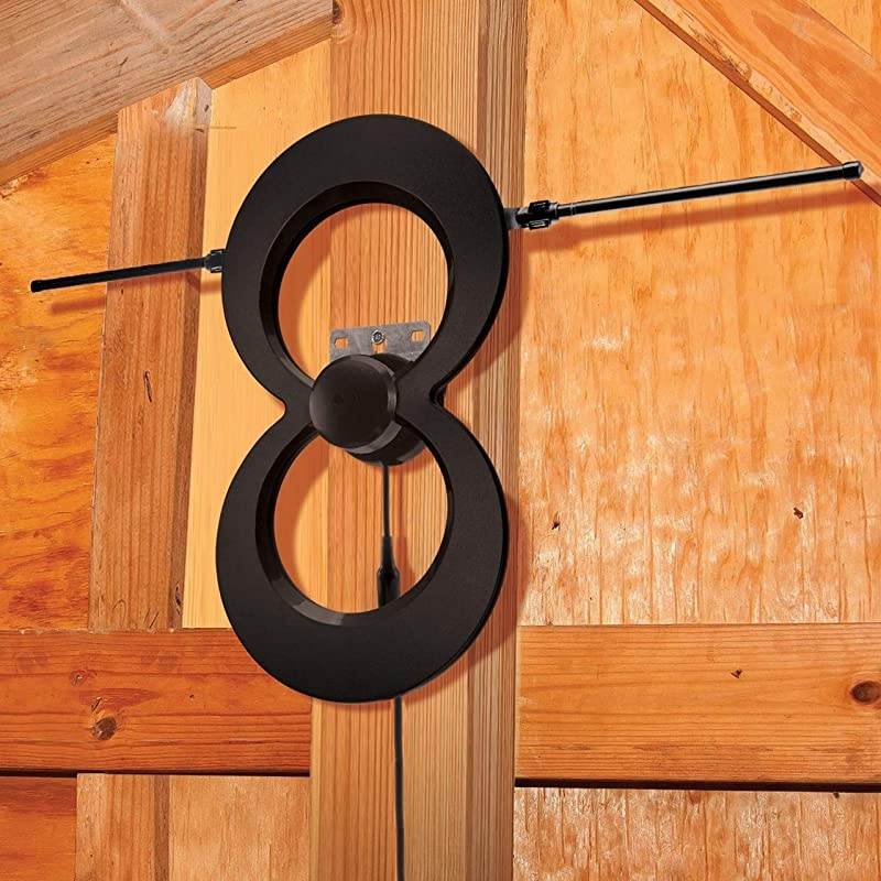 MAX-V UHF/VHF Indoor/Outdoor Antenna, 60+ Mile Range, 4K Ready - C2MVB