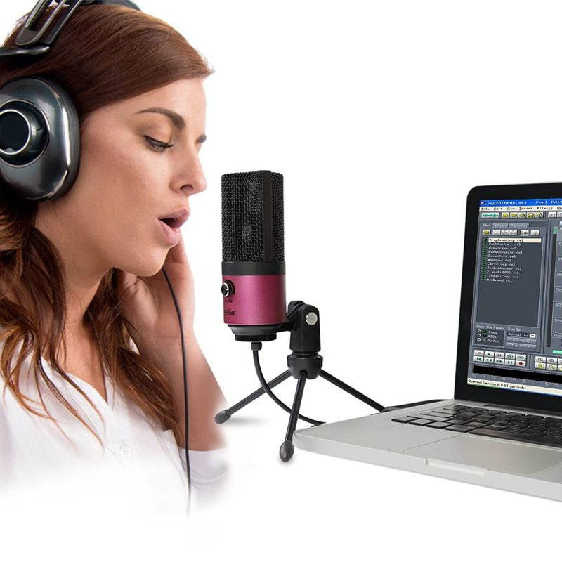 Fifine USB Podcast Condenser Microphone Recording On Laptop, No Need Sound Card Interface and Phantom Power-K669