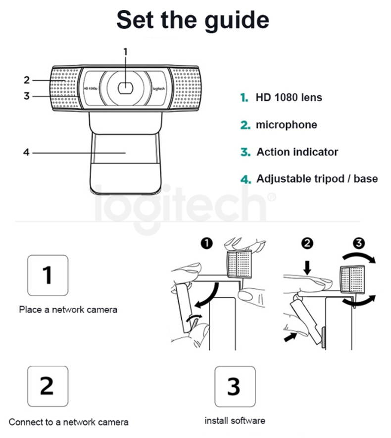 New Logitech Pro C920e HD Pro Webcam Widescreen Video Chat Recording USB Smart 1080p Web Camera For Computer C920 Upgrade Version CMOS