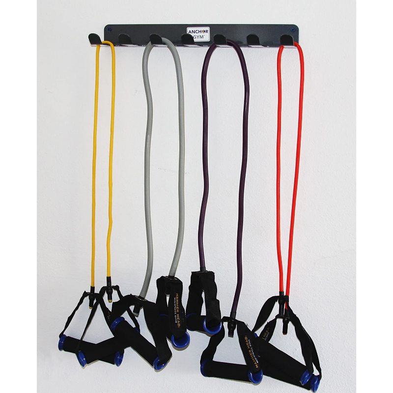 Core Energy Fitness Systems Anchor Gym AGAR Durable Steel 7 Prong Fitness Exercise Accessory Wall Mount Storage Rack for Resistance Bands and Ropes