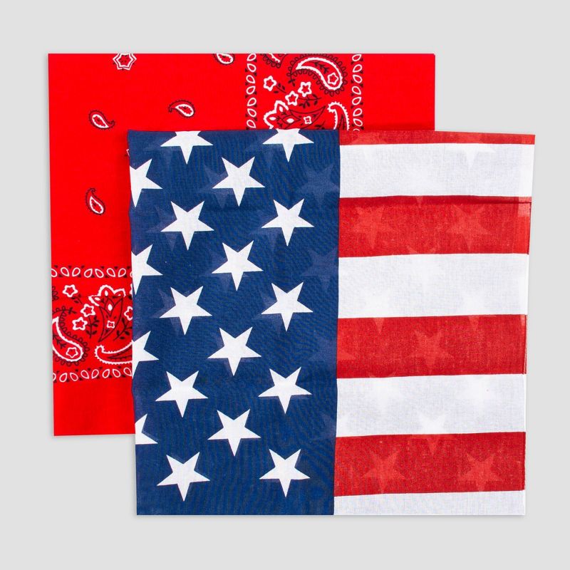 Wemco 2pk Americana Flag Bandana Scarf