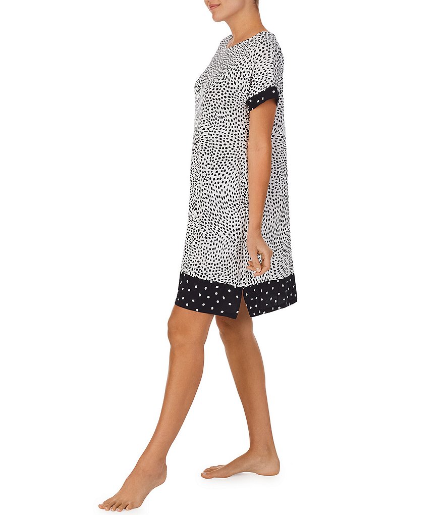 Donna Karan Dot Print Knit Short Sleepshirt