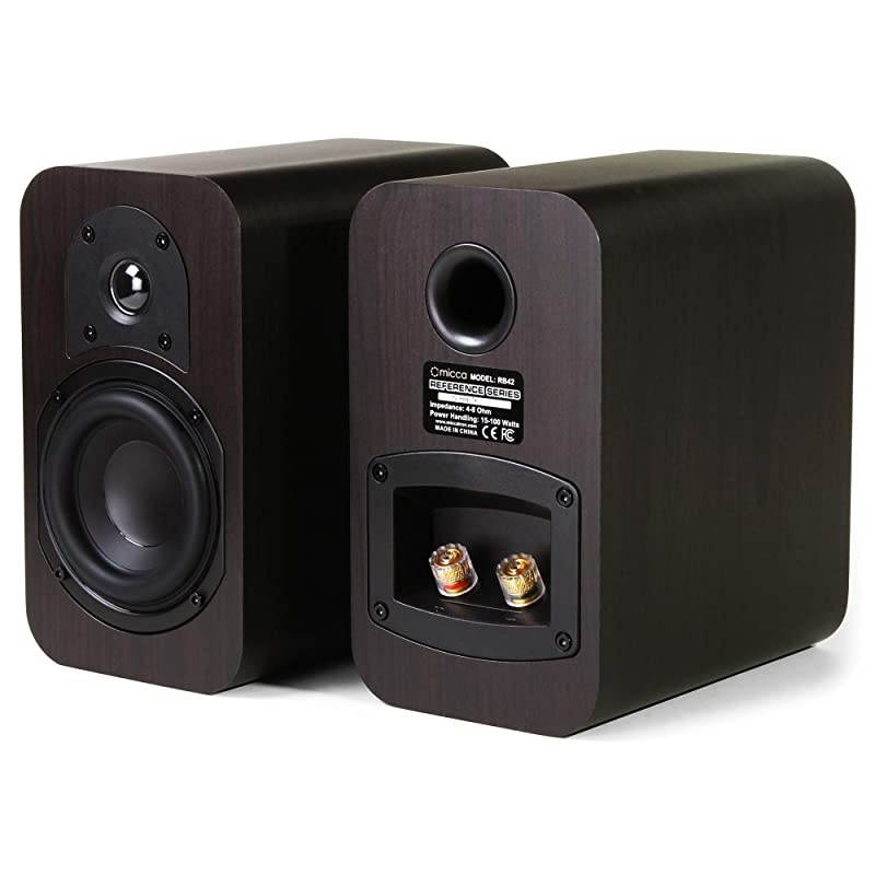 RB42 Reference Bookshelf Speaker with 4Inch Woofer and Silk Tweeter Dark Walnut Pair