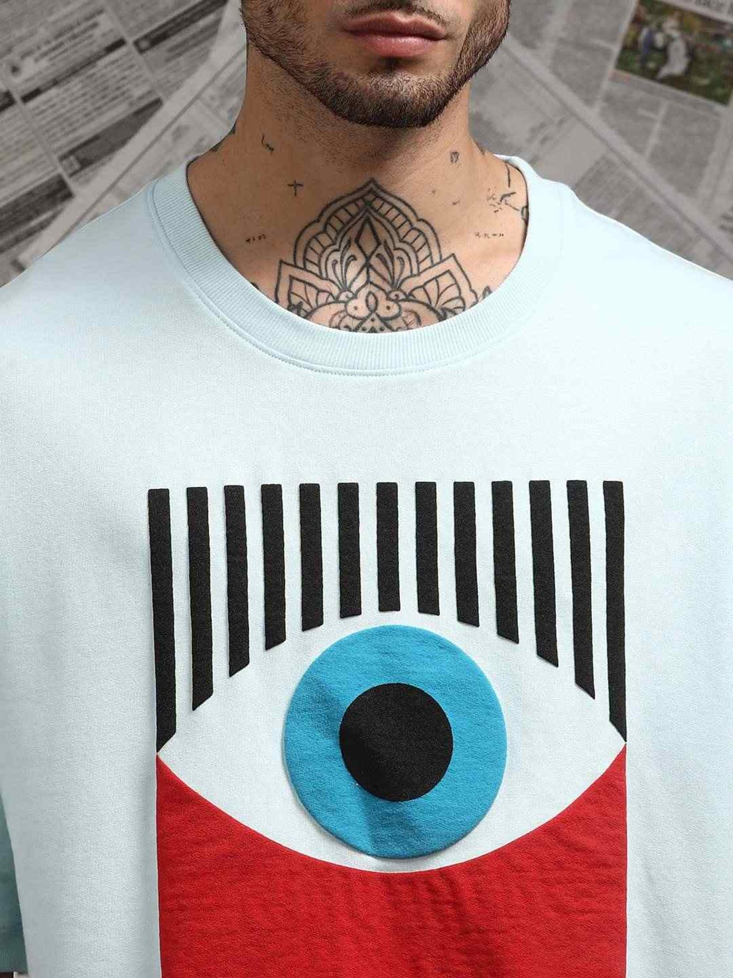 Dillinger Blue Loose Fit Printed Unisex T-Shirt