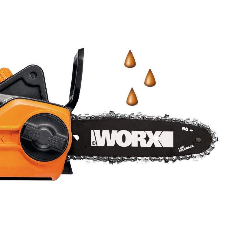 Worx WG309 10" - 8 Amp 2-in-1 Chainsaw & Pole Saw with 10' Reach, Tool-Free Chain-Tensioning