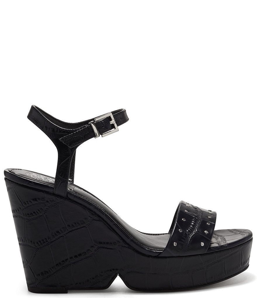 Vince Camuto Celvina Leather Croc Wedges
