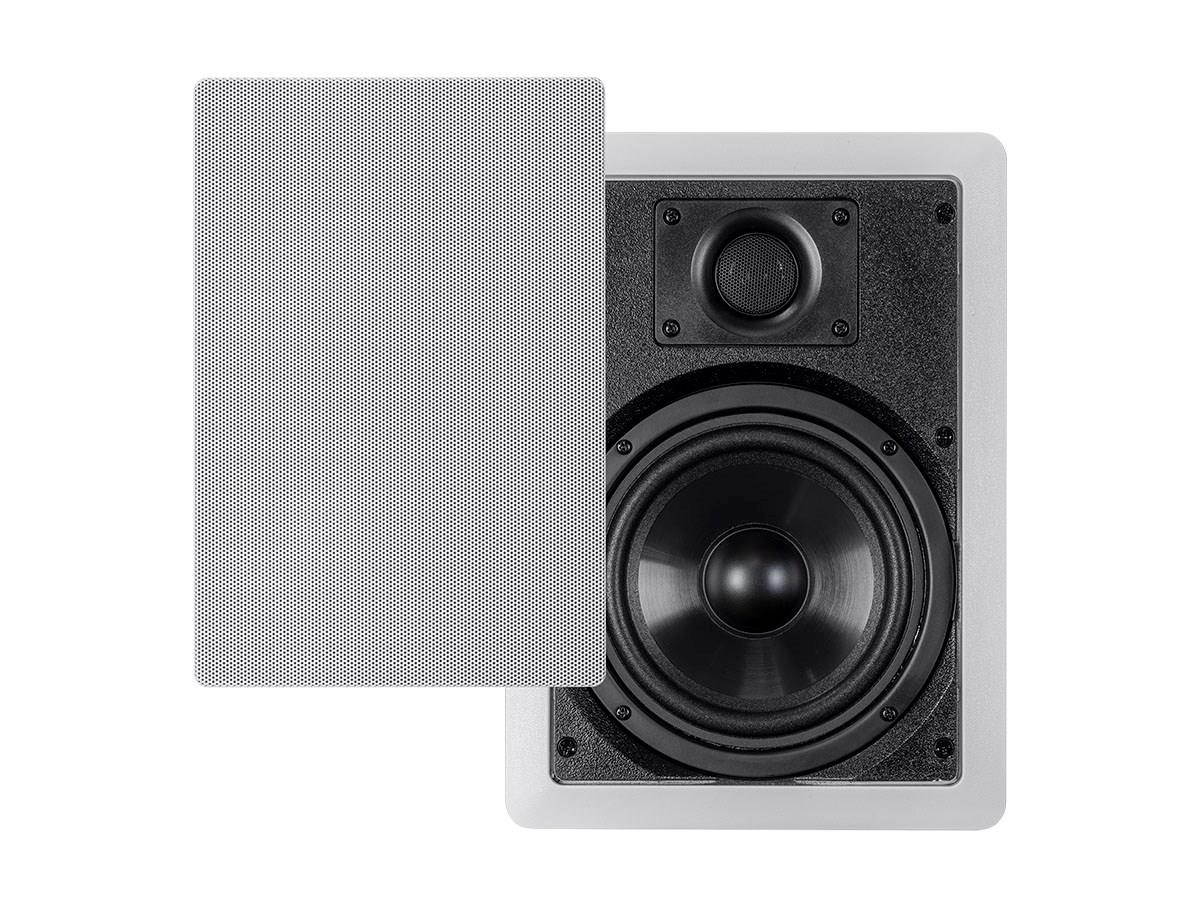 Monoprice 2-Way Polypropylene In-Wall Speakers - 6.5 Inch (Pair) With Paintable Grille - Aria Series
