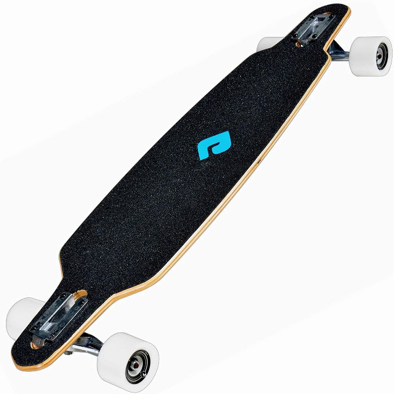 Atom 91058 Drop Through 36-Inch Long Full Maple Deck Longboard with 70x46mm Super High Rebound Urethane Wheels, Blue Woody