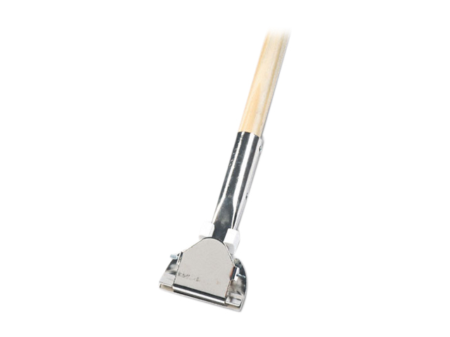UNISAN 1490 Clip-On Dust Mop Handle, Lacquered Wood, Swivel Head, 1" Dia. x 60in Long