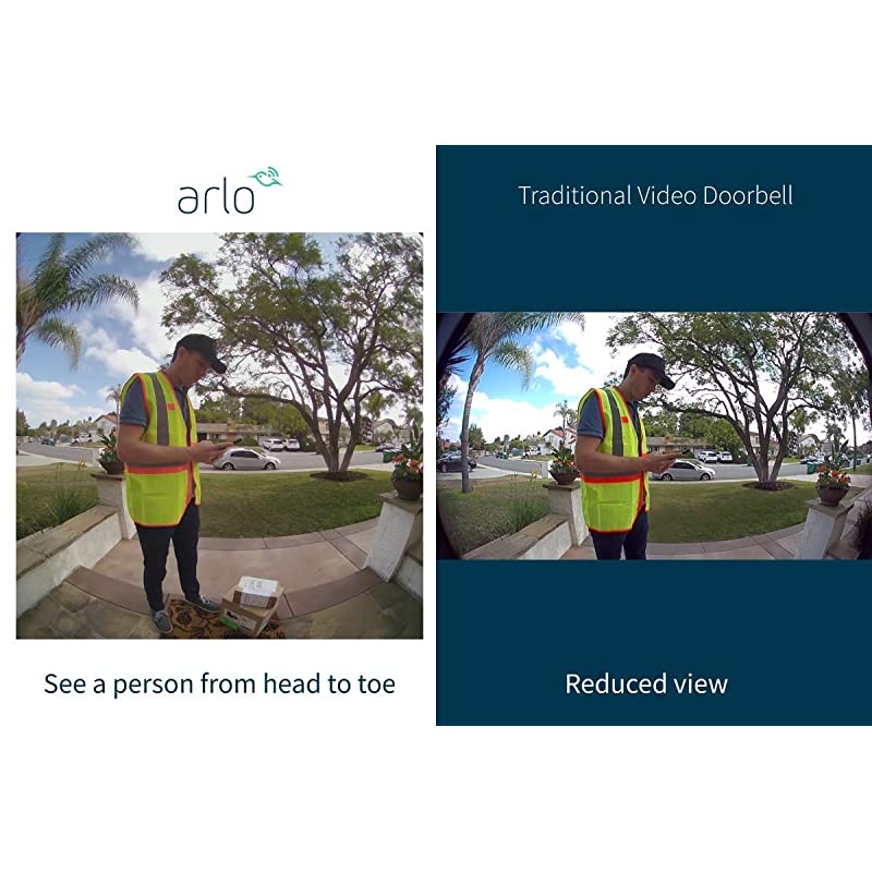 Essential Video Doorbell Wired - HD Video, 180&deg; View, Night Vision, 2 Way Audio, Direct to Wi-Fi No Hub Needed, Easy Installation (existing doorbell wiring required), White - AVD1001