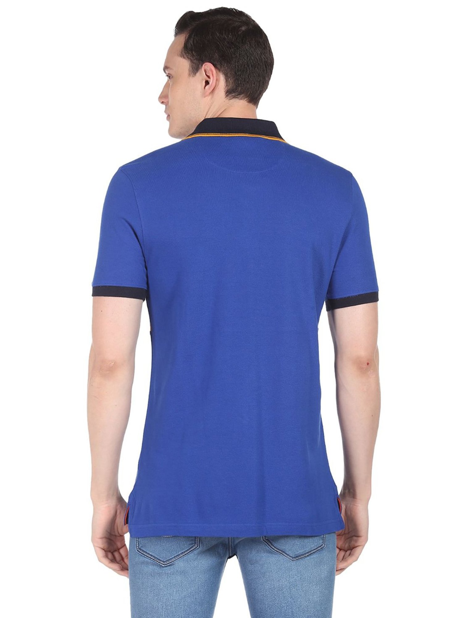 AD by Arvind Royal Blue Polo T-Shirt