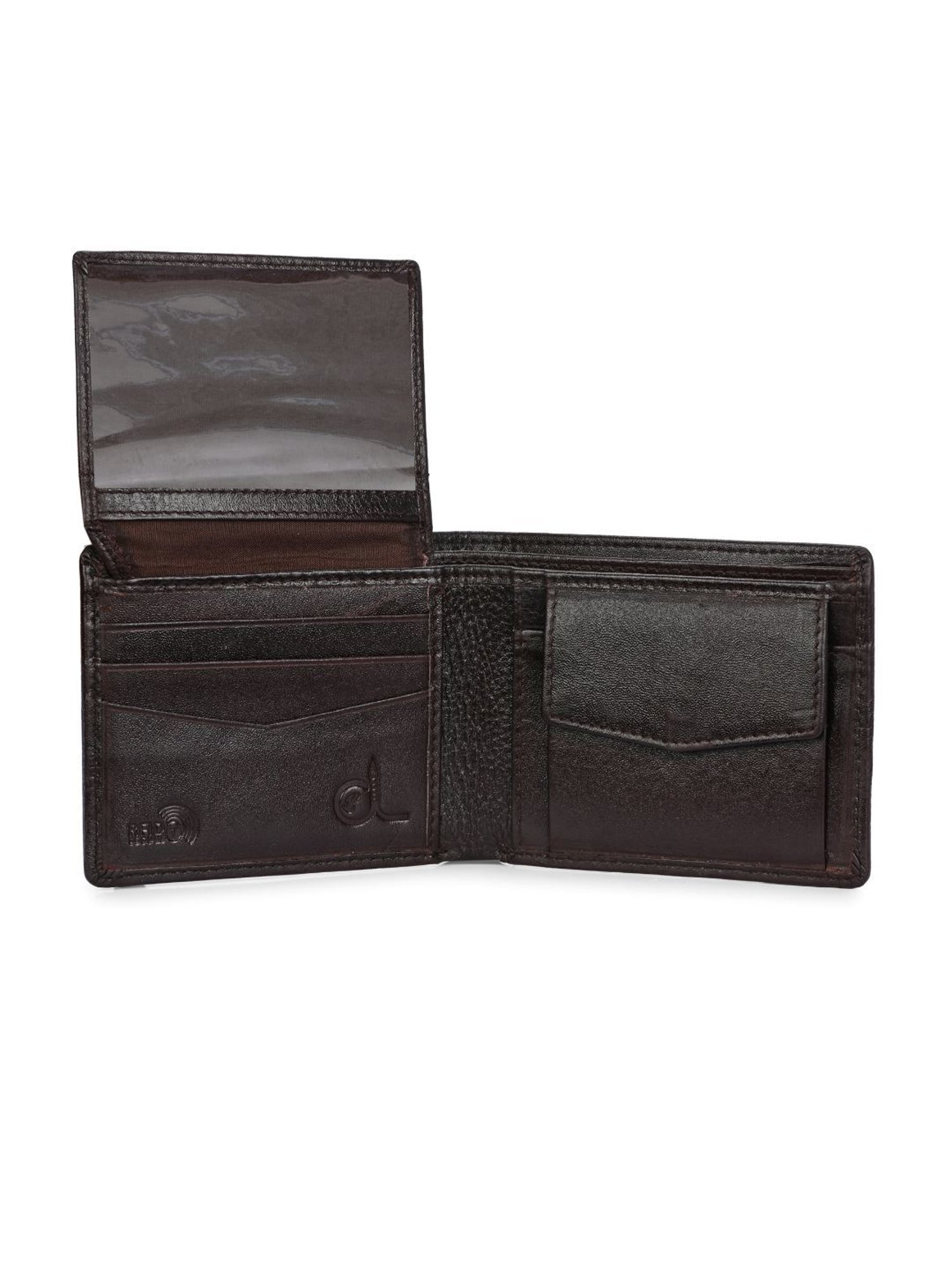 Clog London Brown Textured Leather Small Bi-Fold Wallet for Men