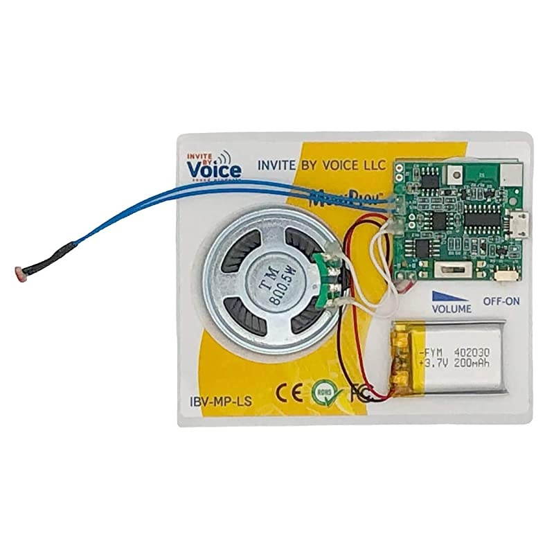 Light Activated Recordable Sound Chip | Records and Plays Multiple Songs and Voice Messages | Add Sound to Personalized Music Boxes, Craft Projects, Hobbies, Musical Keepsake Boxes, etc