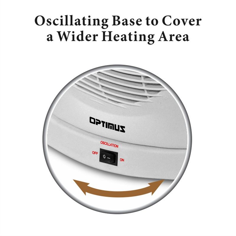Portable Oscillating Fan Heater with Thermostat