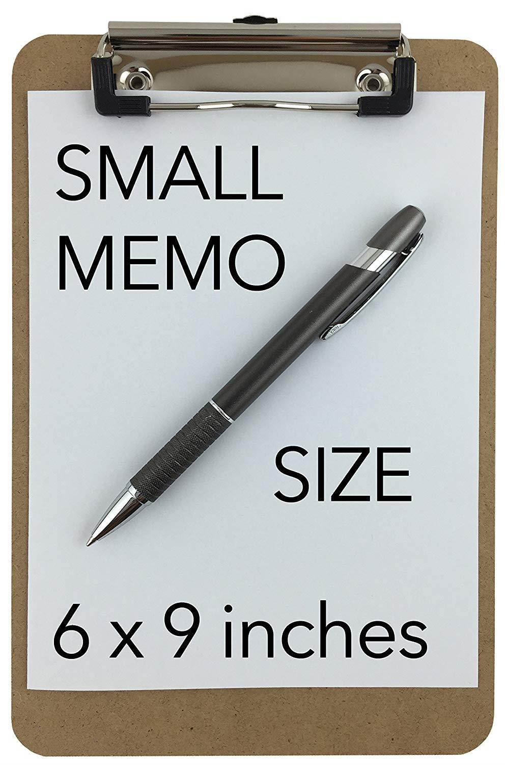 Trade Quest Memo Size 6'' x 9'' Clipboards Low Profile Clip Hardboard (Pack of 30) (Pen Not Included - For Scale Only)