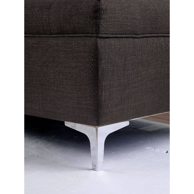 Pease Contemporary Faux Leather Upholstered Crystal Button Tufted Chaise Lounge White - Baxton Studio