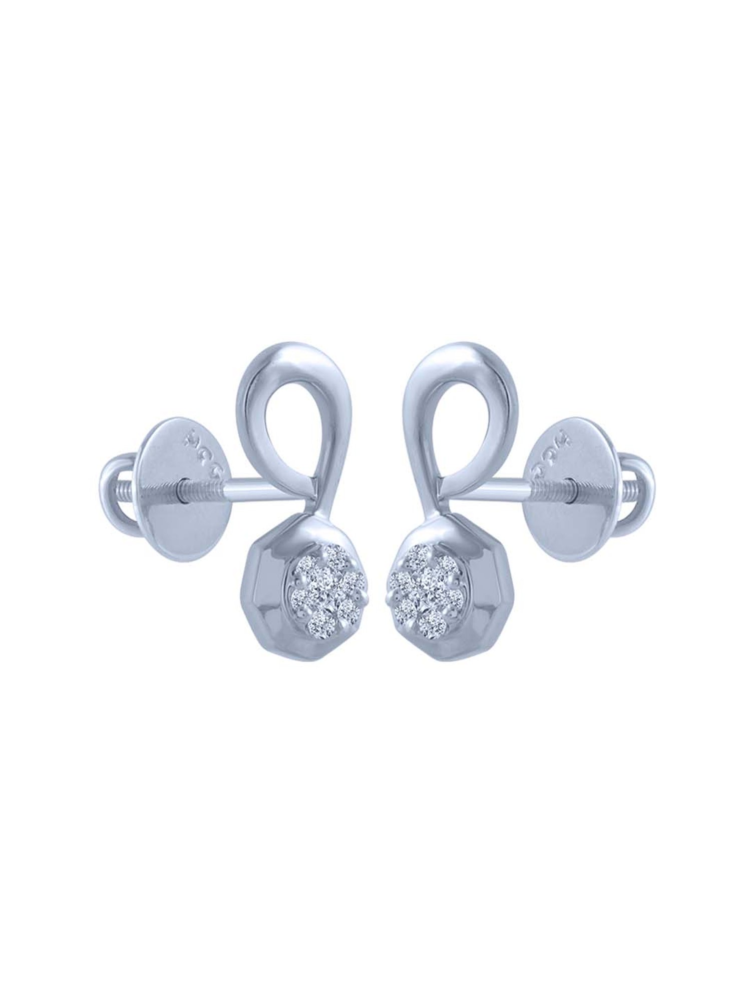 P.C. Chandra Jewellers 14 kt Gold & Diamond Earrings