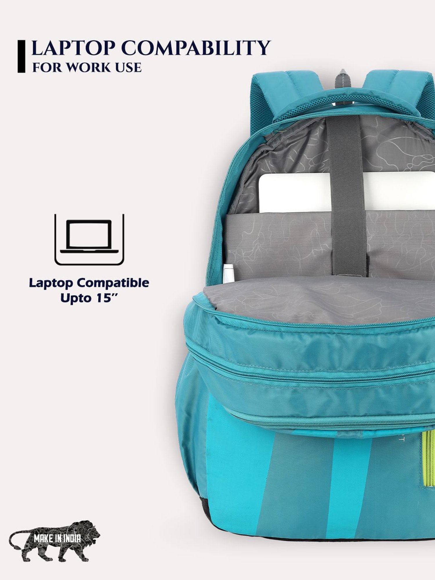 Lavie Sport Zolt 32L Laptop Backpack For Men & Women (Teal)