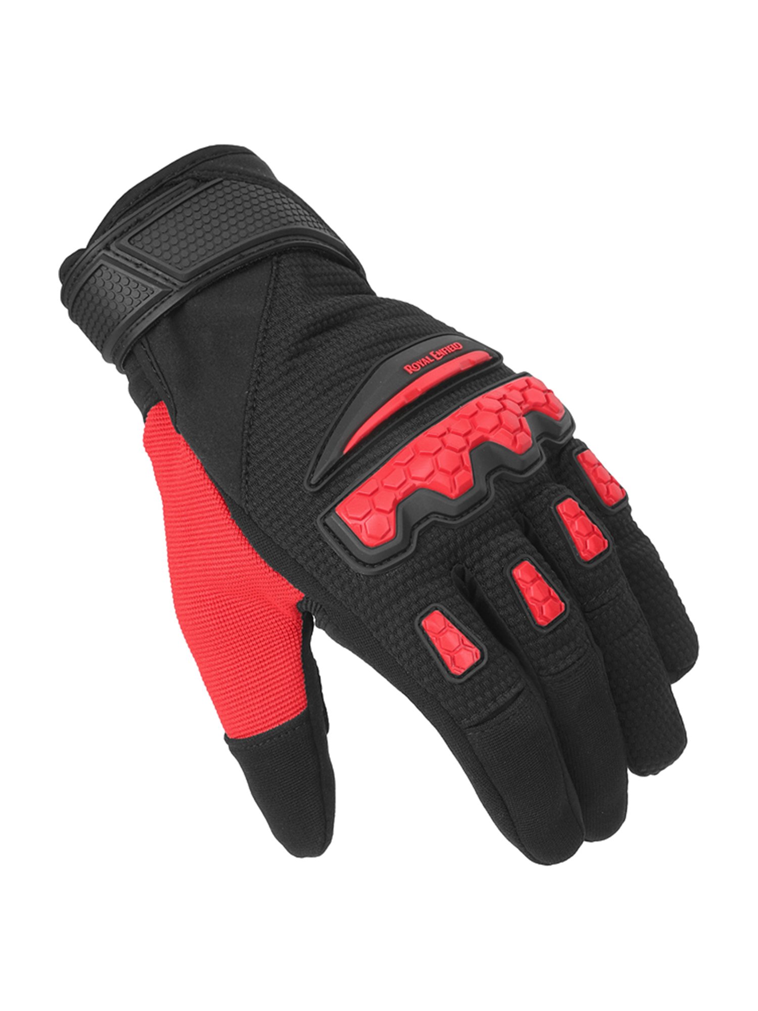 Royal Enfield Red Textured Urban Hustler V2 Riding Gloves - L