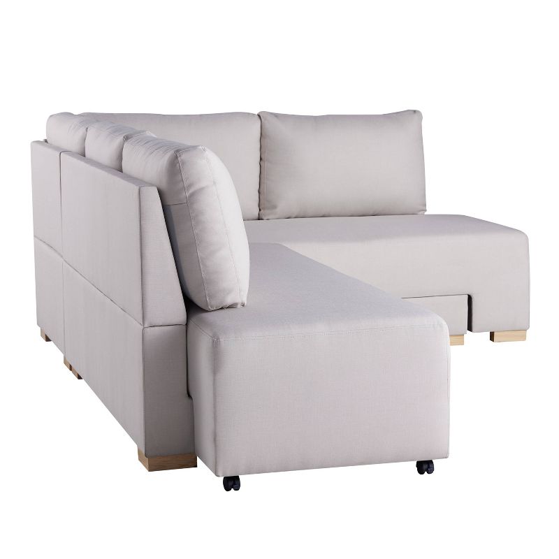 Lester Convertible Sleeper Sectional Sofa Cream - miBasics