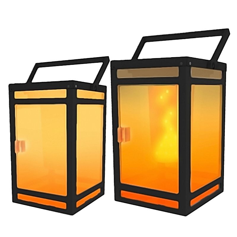 Portable Solar LED Outdoor Lanterns Black - Techko