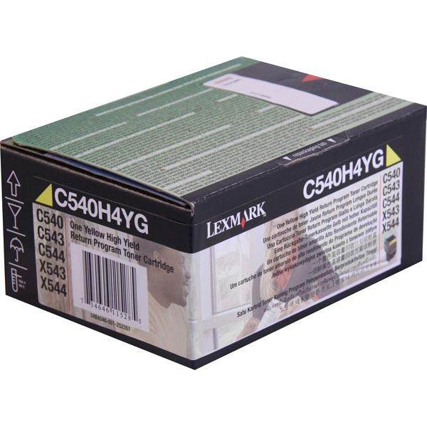 Lexmark C540H4YG  C540  C543  C544  X543  X544 High Yield Yellow Return Program Toner Cartridge for US Government (2 000 Yield) (TAA Compliant Version of C540H1YG)