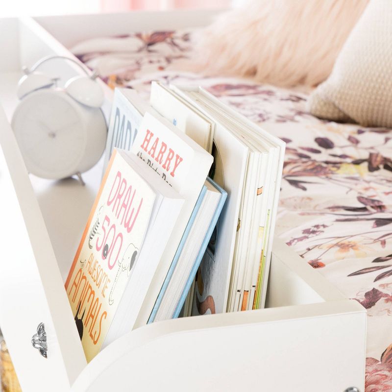 Twin Tiara Loft Bed with Desk   Pure White  - South Shore