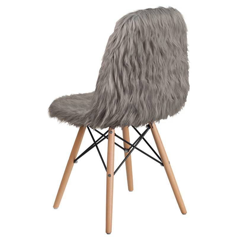 Shaggy Dog Accent Chair Charcoal Gray - Riverstone Furniture Collection