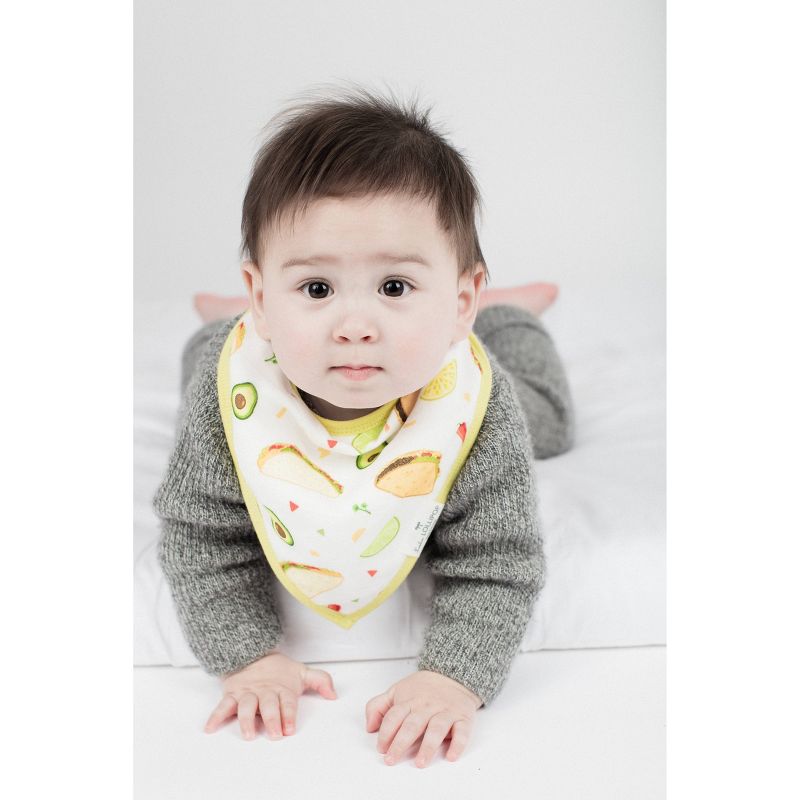 Loulou Lollipop Muslin Bandana Bib Set - Avocado
