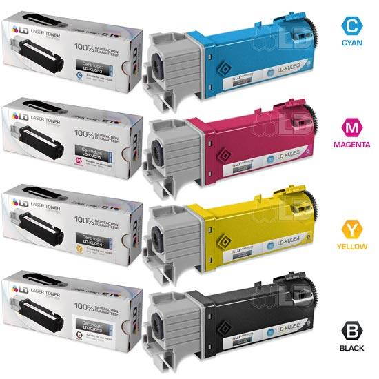LD &copy; Compatible Set of 4 Dell 1320 / 1320c Toner Cartridges: 1 Black KU052, Cyan KU053, Magenta KU055, and Yellow KU054
