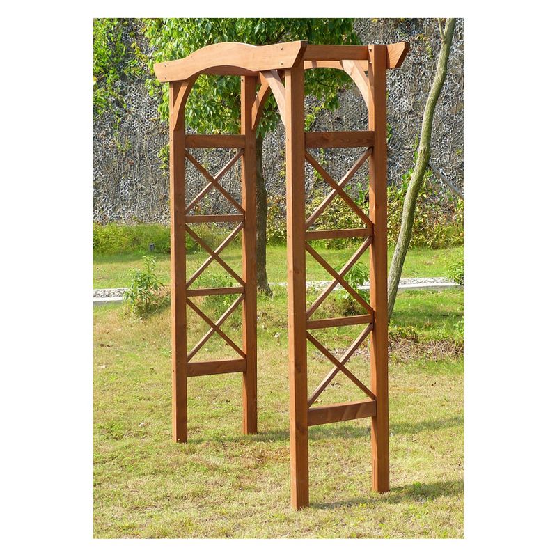 7' Venice Cedar Wood Weatherproof Arbor - Natural Wood - Merry Products