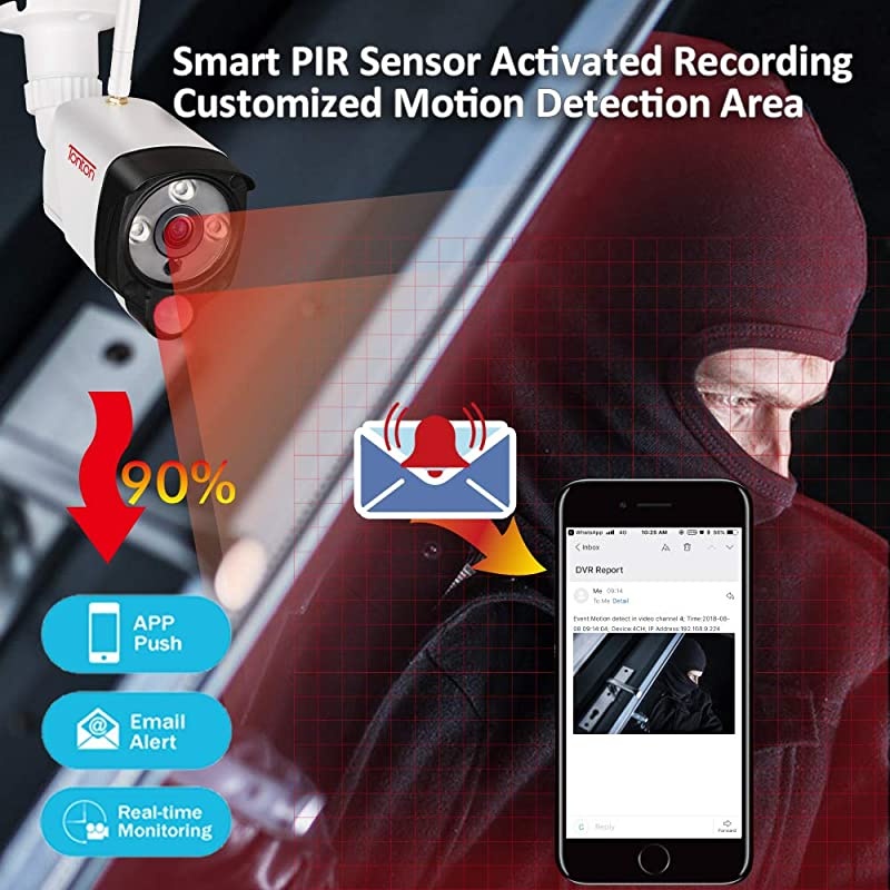 Add on 1080P Camera  1080P Full HD 20MP Wireless IP Network Camera Outdoor Indoor Security Camera with PIR Sensor 2 Way Audio Suitable for All of  NVR and All in one Kits