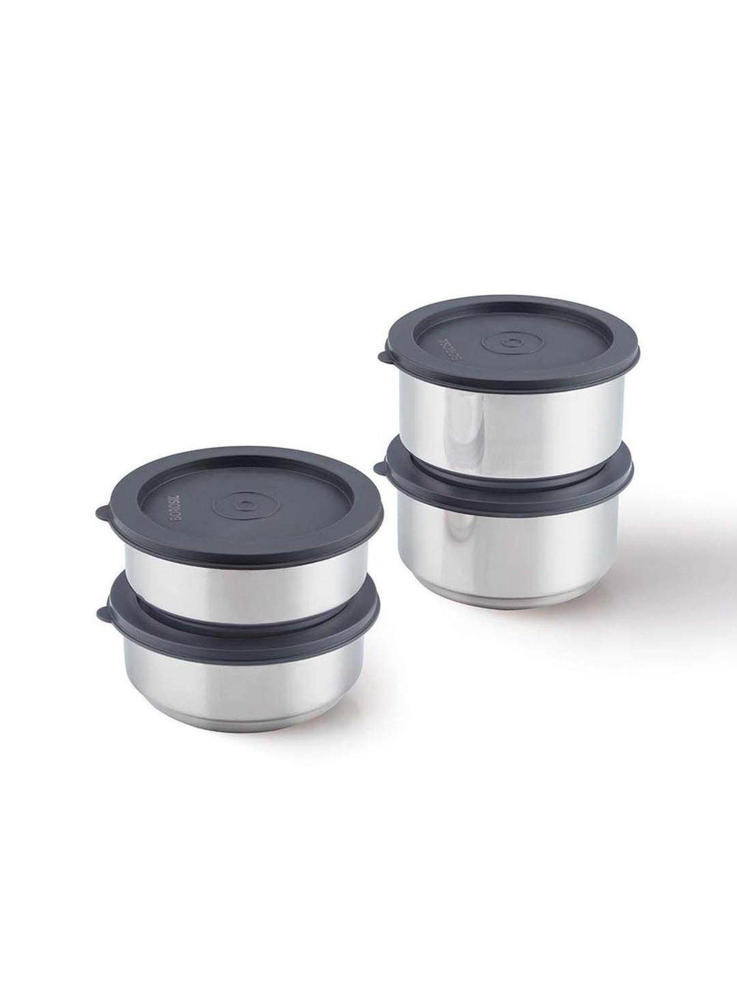 Borosil Carry Fresh Silver Stainless Steel Insulated Lunch Set