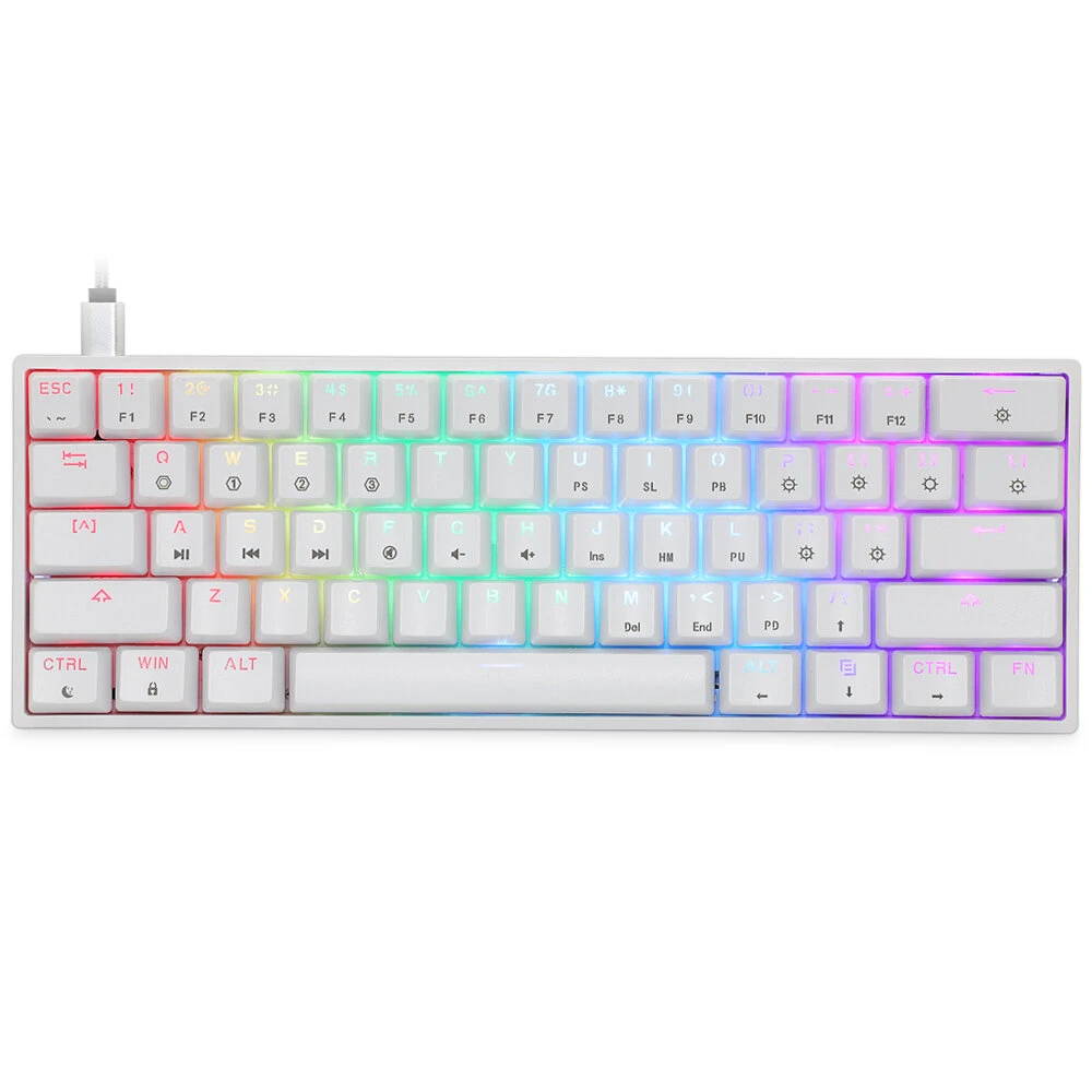 Geek Customized GK61 Mechanical Keyboard 61 Keys Hot Swappable Gateron Optical Switch RGB Type-C Wired Programmable 60% Layout Gaming Keyboard